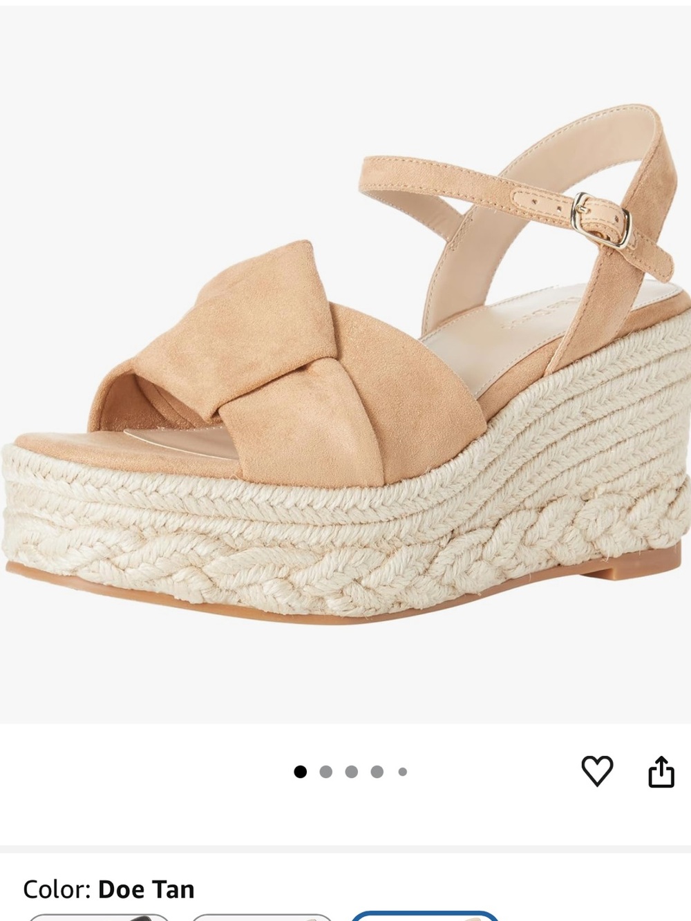 Platform Espadrille Wedge Sandals Amazon The Drop, Size 8 BRAND NEW, Tan - Picture 3 of 14